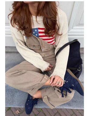 NWT Denimist Slouch Bib Overall Worn Khaki XS/M Causal